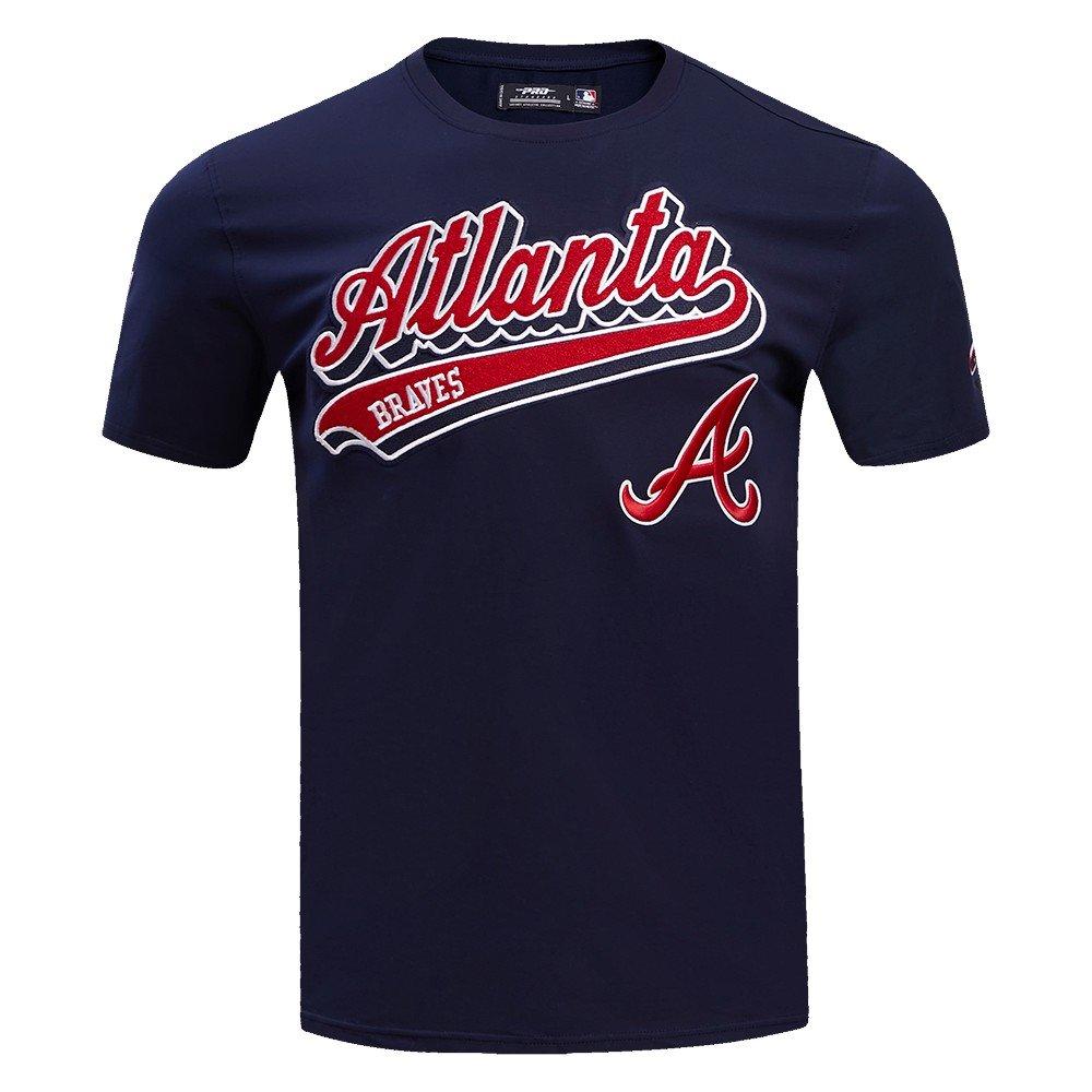 Pro Standard Men's MLB Atlanta Braves Script Tail Tops - Navy - NAVY